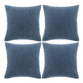 Dusty Blue Corduroy Throw Pillow Covers – Set of 4 Soft Textured Coastal Farmhouse Cushion Covers (16x16)