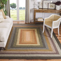 Stillwater Braided Cottage Area Rug – Reversible Farmhouse Accent Rug (5’ Square)