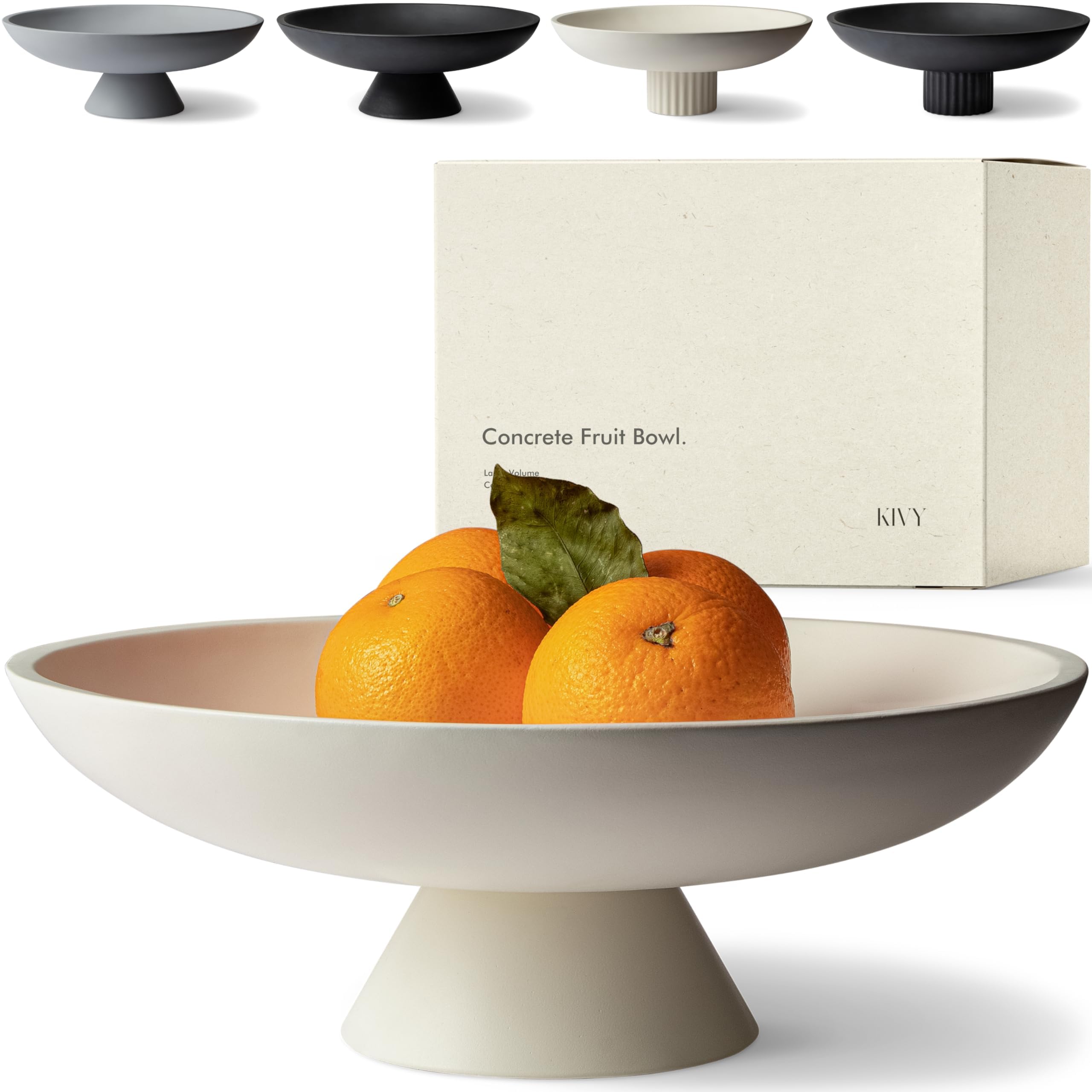 Modern Pedestal Fruit Bowl – Coastal Kitchen Centerpiece